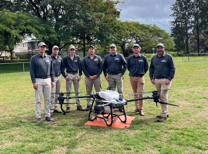 LyonAg team with drone
